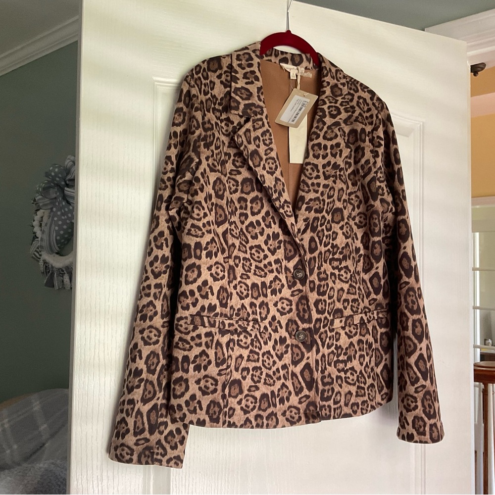 Mystree Leopard Print Blazer